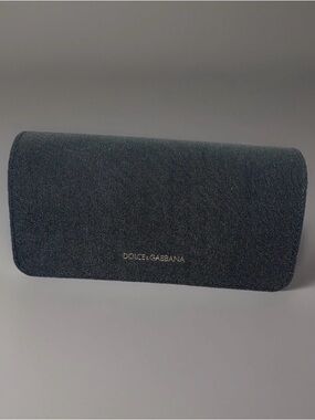 DOLCE & GABBANA BLACK DEMIM SUNGLASSES EYEGLASSES SEMI-HARD CASE SOFT FABRIC L